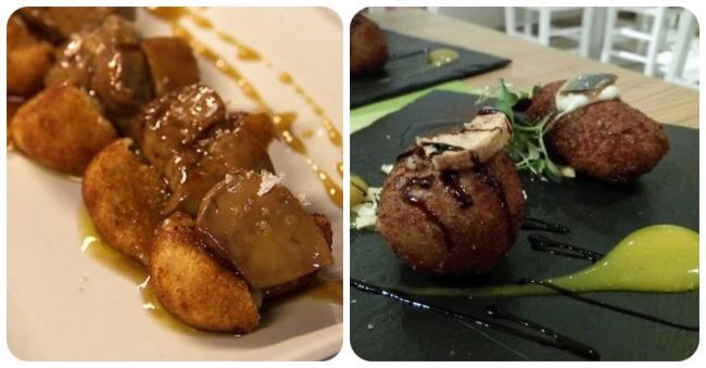 Croquetas de manzana y foie
