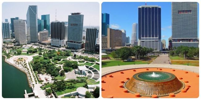 Dar un paseo por el parque Bayfront Park