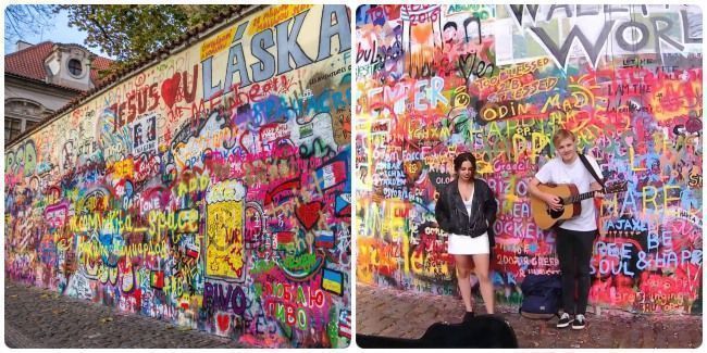 Fotografiar el muro de John Lennon