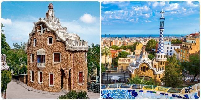 Las casas del Park Güell en Barna