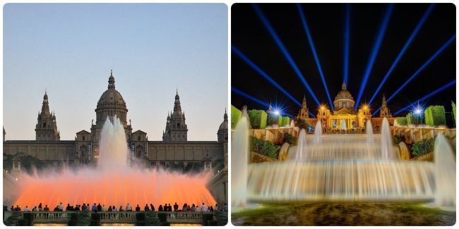 Ver el espectáculo de la fuente Mágica de Montjuic