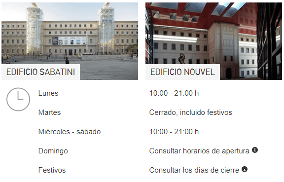 horario reina sofia