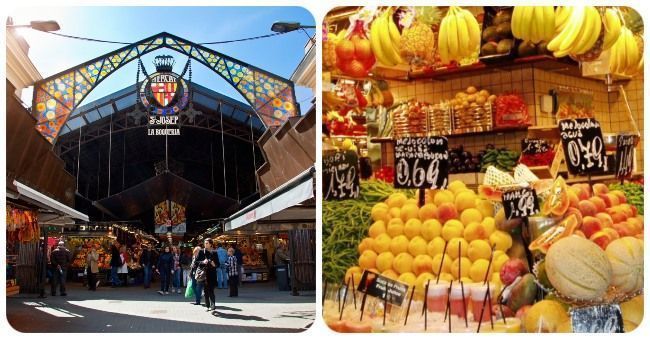 Puestos del mercado de la boquería